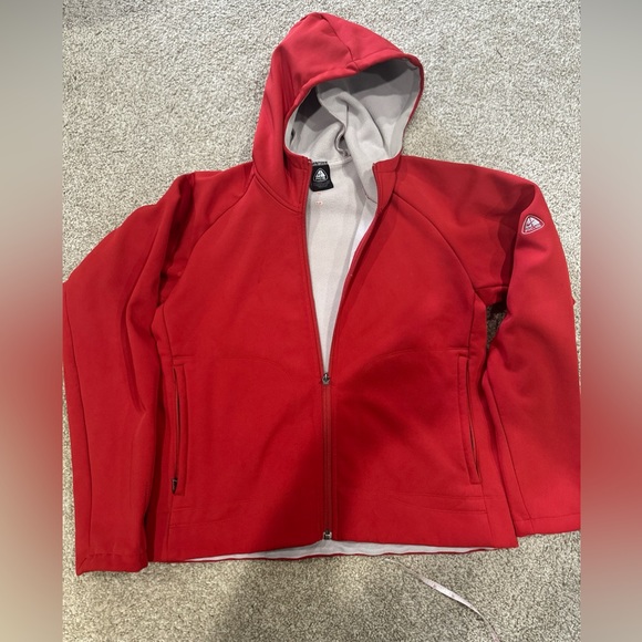 Nike ACG Fleece Lined Hooded Jacket Youth Medium 8-10‎ Full Zip Red - Picture 1 of 4